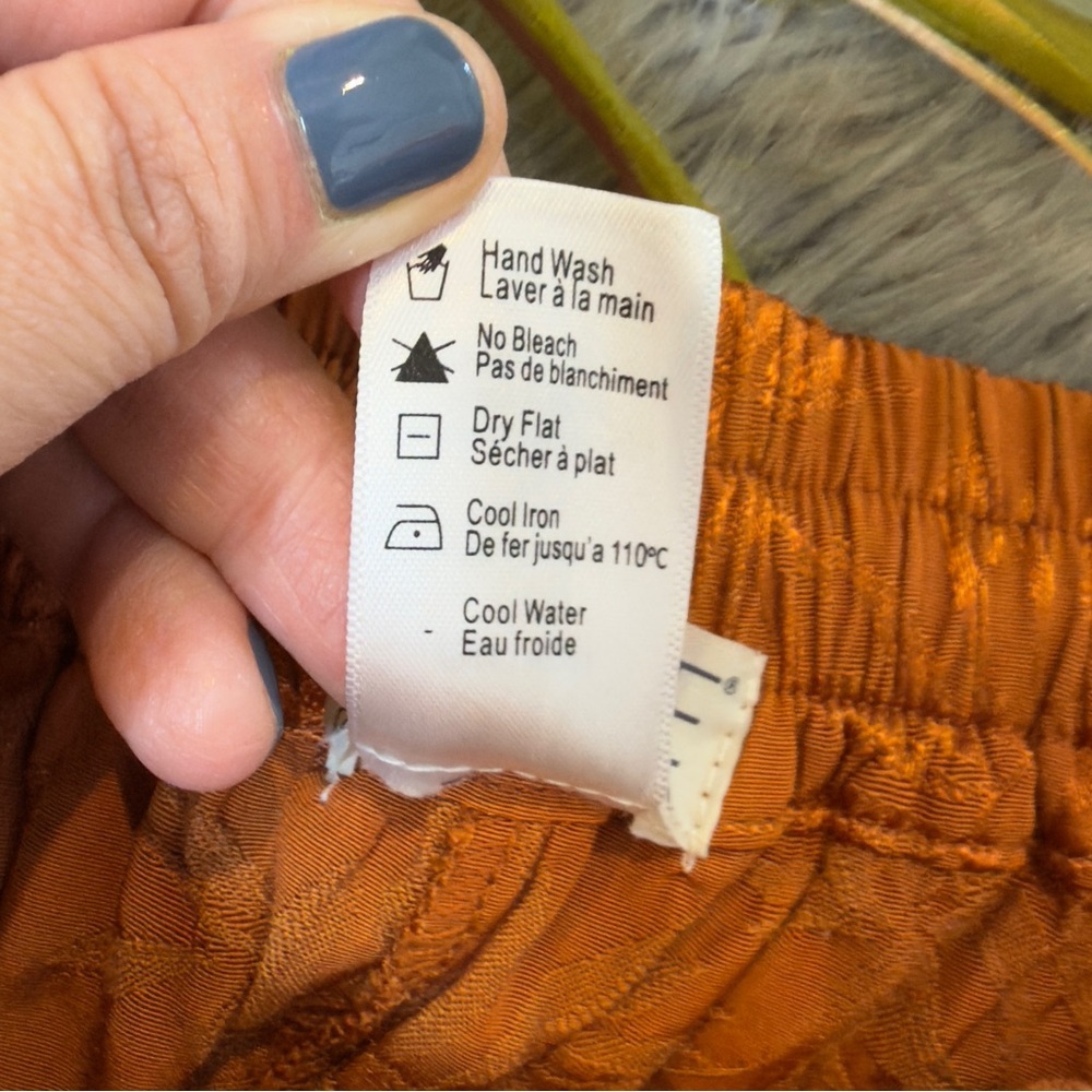 L*Space In Your Dreams Rust Floral Satin Lounge Resort Pants Pajama Sz S - Picture 4 of 13